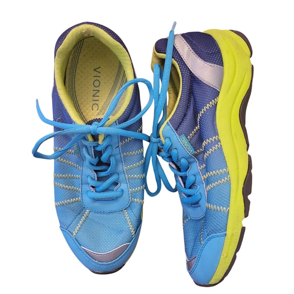 Vionic Athletic Sneakers Blue Yellow 7.5 Shoes ALLIANCE Sport Outdoors